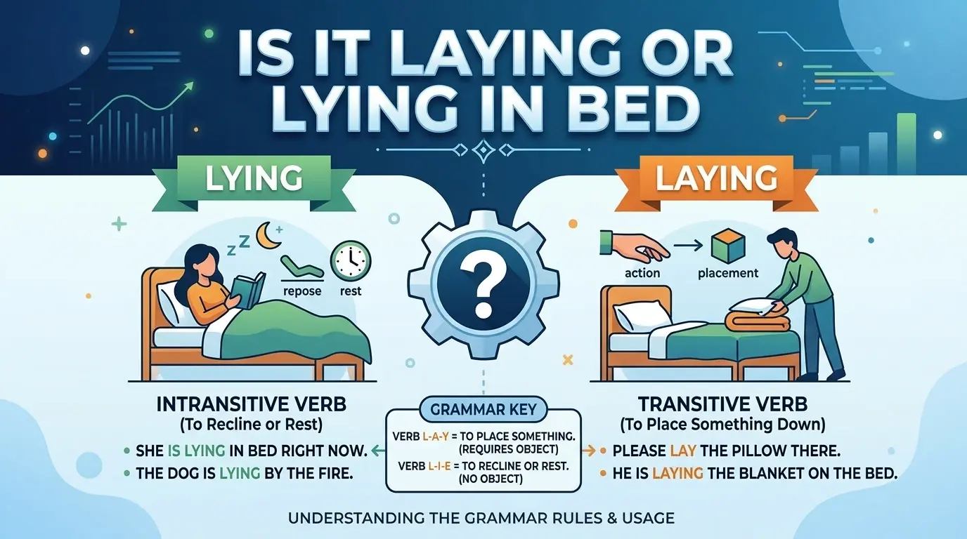 Is it laying or lying in bed