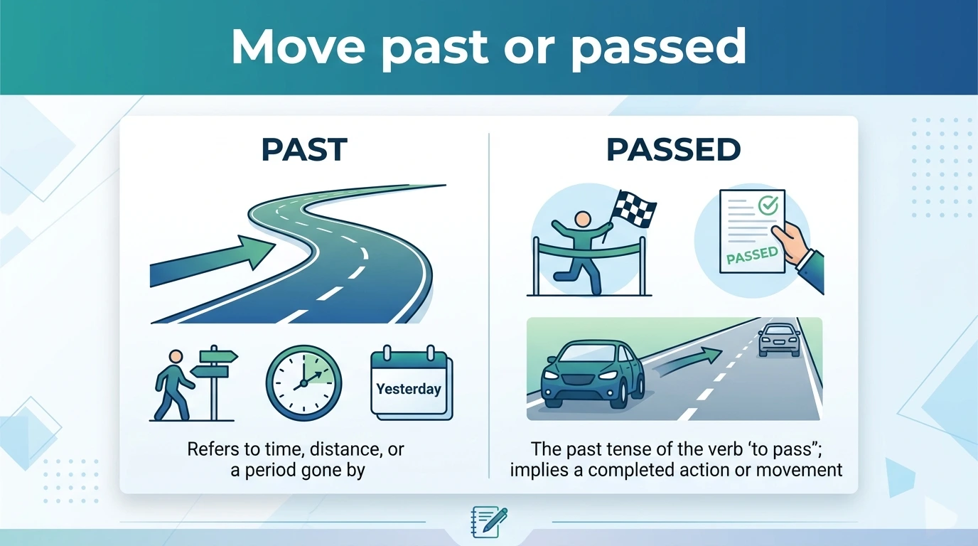Move past or passed